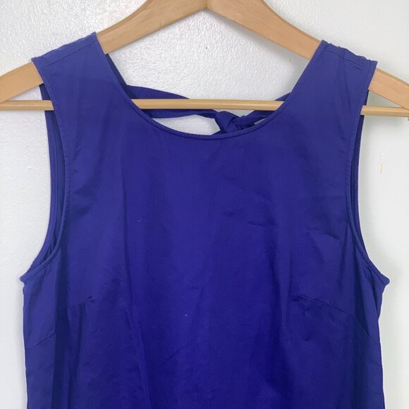 J. Crew Indigo Blue Bow-Back Ruffle Flounce Dress - Picture 4 of 9